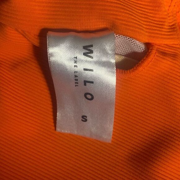 Wilo The Label Womens Orange Padded Bra Ribbed Active Romper Shorts Size Small - Picture 5 of 5